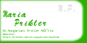 maria prikler business card